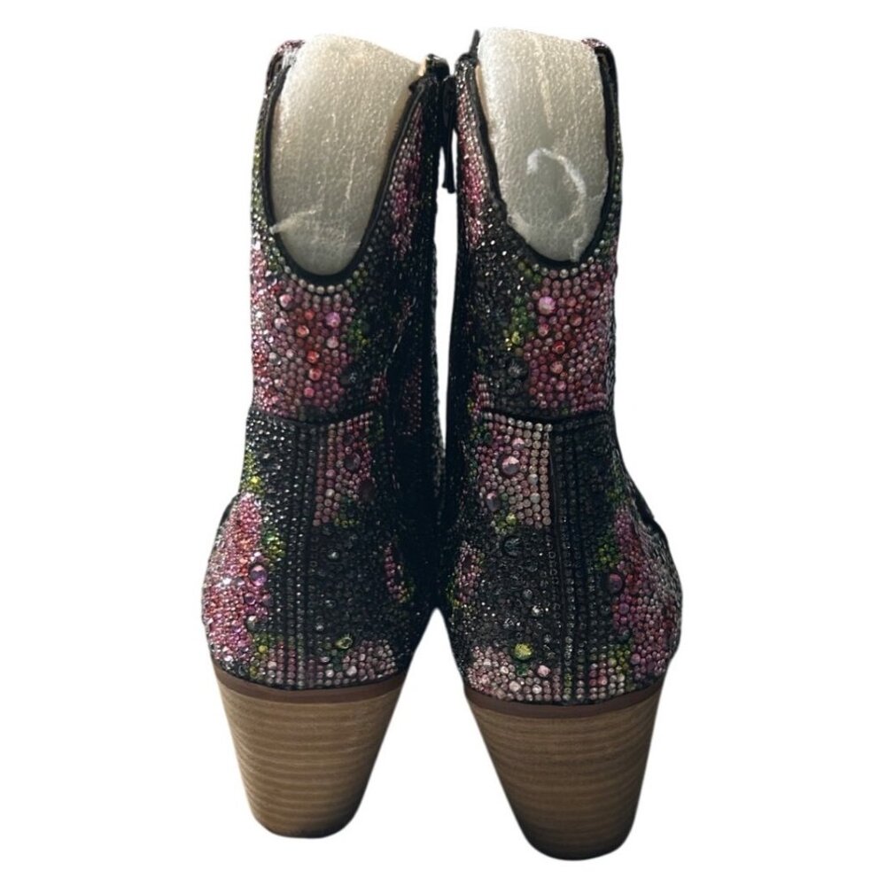 Betsey Johnson Diva Black Rhinestone Western Boots – Size 8 – Rare & Sold Out! - Picture 9 of 11